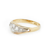 Edwardian Diamond Boat Ring-Charlotte Sayers Antique Jewellery