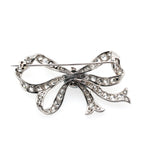 Edwardian Diamond Bow Brooch-Charlotte Sayers Antique Jewellery