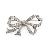 Edwardian Diamond Bow Brooch-Charlotte Sayers Antique Jewellery