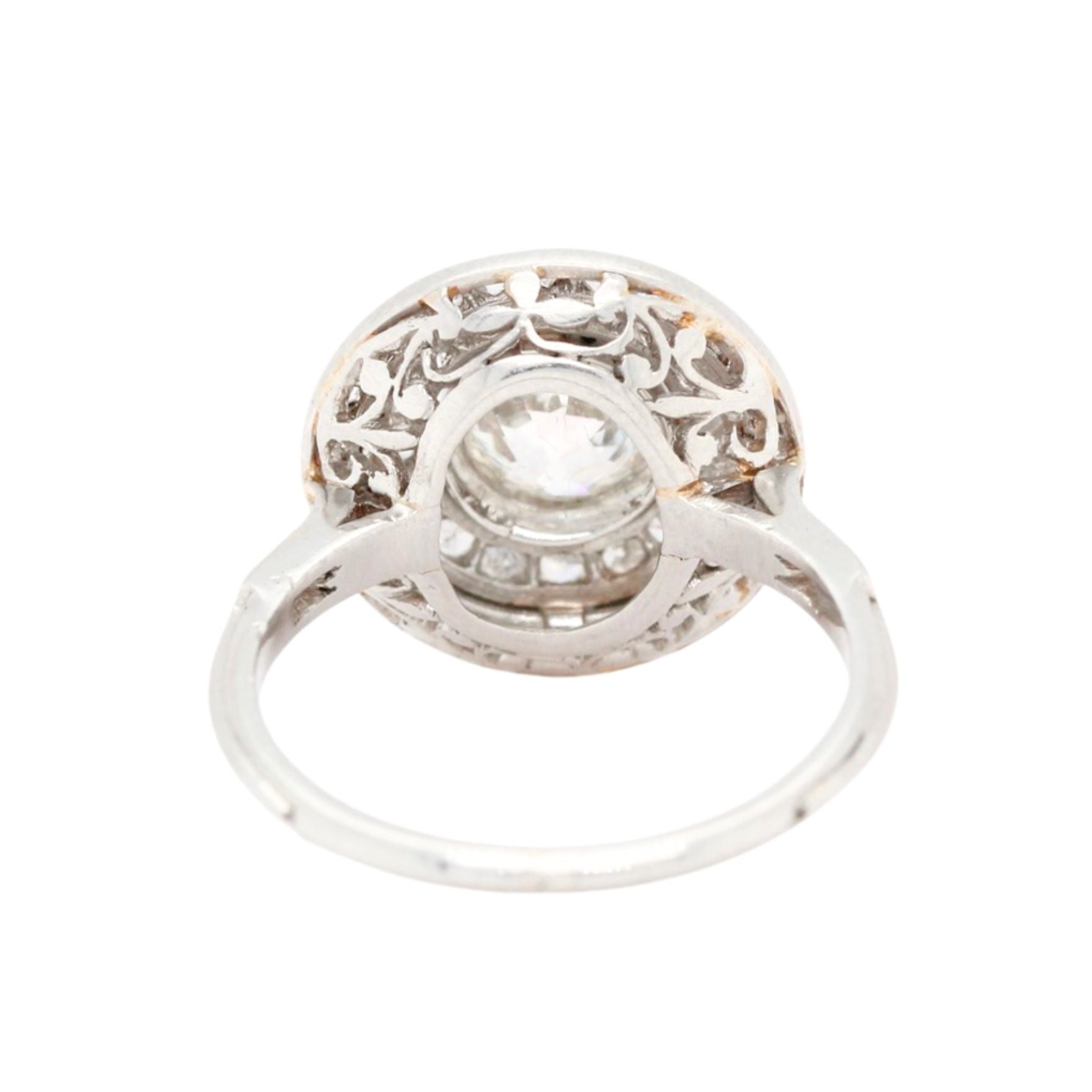 Edwardian Diamond Circular Cluster Ring-Charlotte Sayers Antique Jewellery