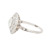 Edwardian Diamond Circular Cluster Ring-Charlotte Sayers Antique Jewellery