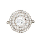Edwardian Diamond Circular Cluster Ring-Charlotte Sayers Antique Jewellery