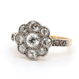 Edwardian Diamond Cluster Ring-Charlotte Sayers Antique Jewellery