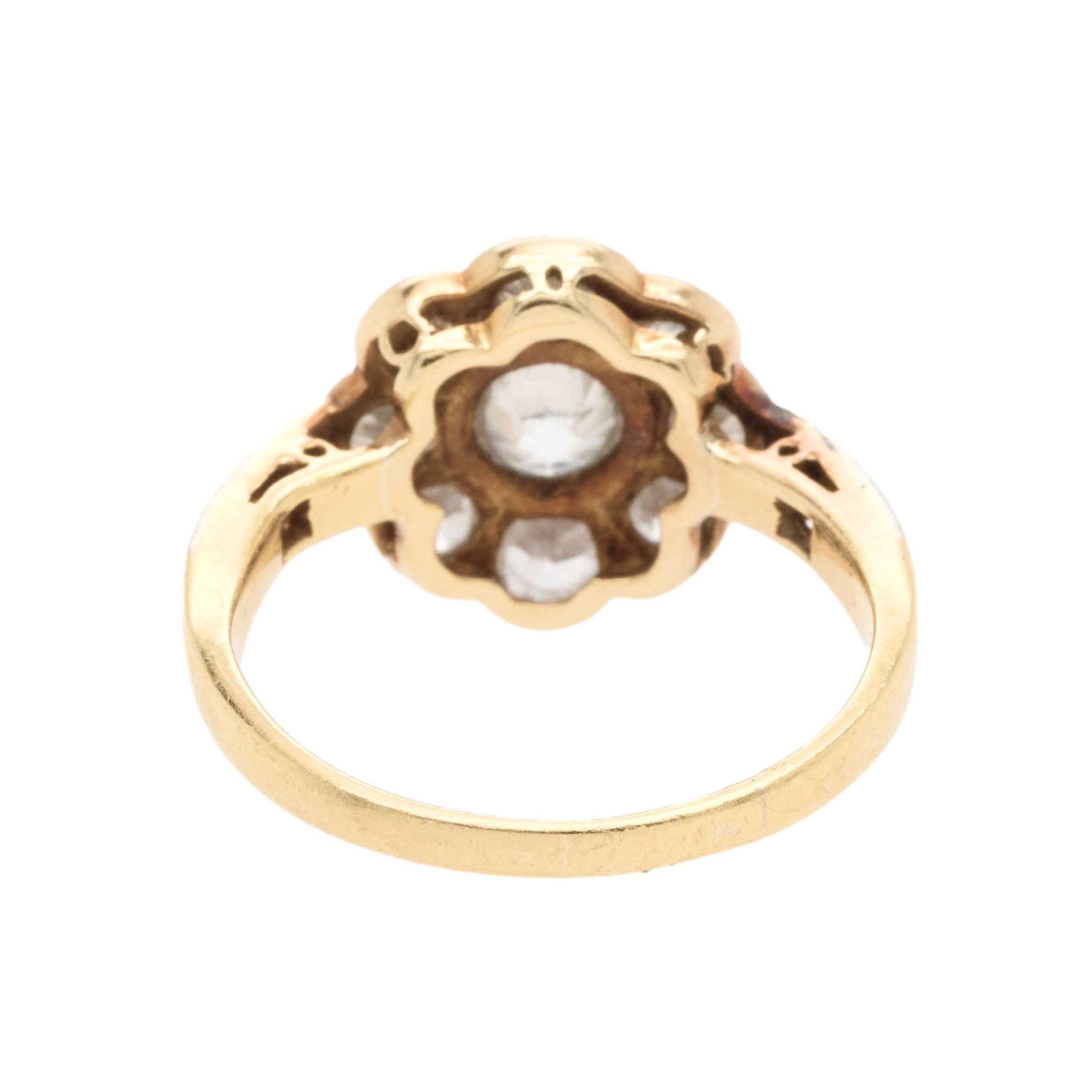 Edwardian Diamond Cluster Ring-Charlotte Sayers Antique Jewellery