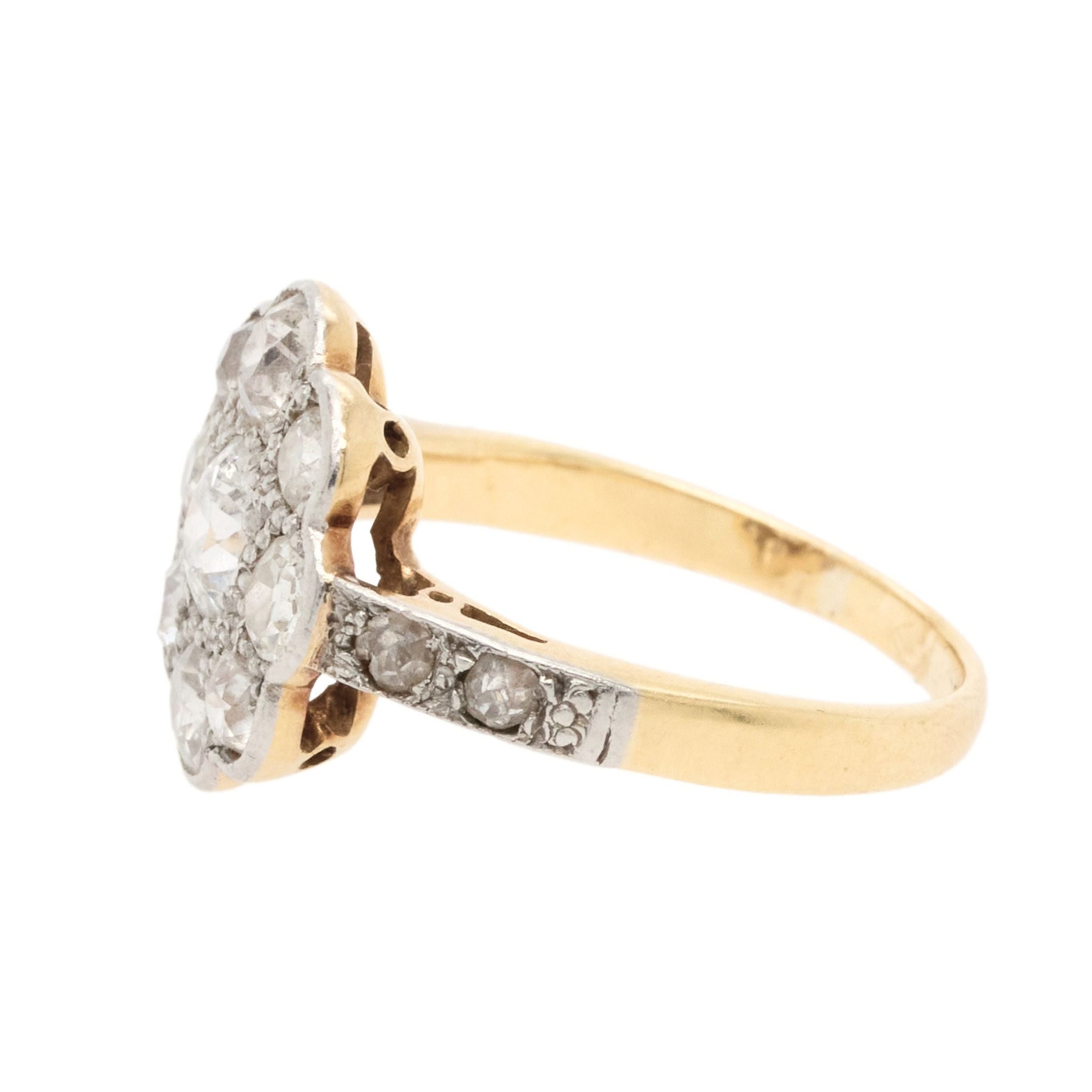 Edwardian Diamond Cluster Ring-Charlotte Sayers Antique Jewellery