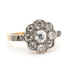 Edwardian Diamond Cluster Ring-Charlotte Sayers Antique Jewellery