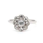 Edwardian Diamond Cluster Ring-Charlotte Sayers Antique Jewellery