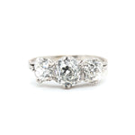 Edwardian Diamond Cushion Cut Ring-Charlotte Sayers Antique Jewellery