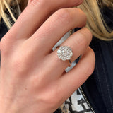 Edwardian Diamond Daisy Cluster Ring-Charlotte Sayers Antique Jewellery