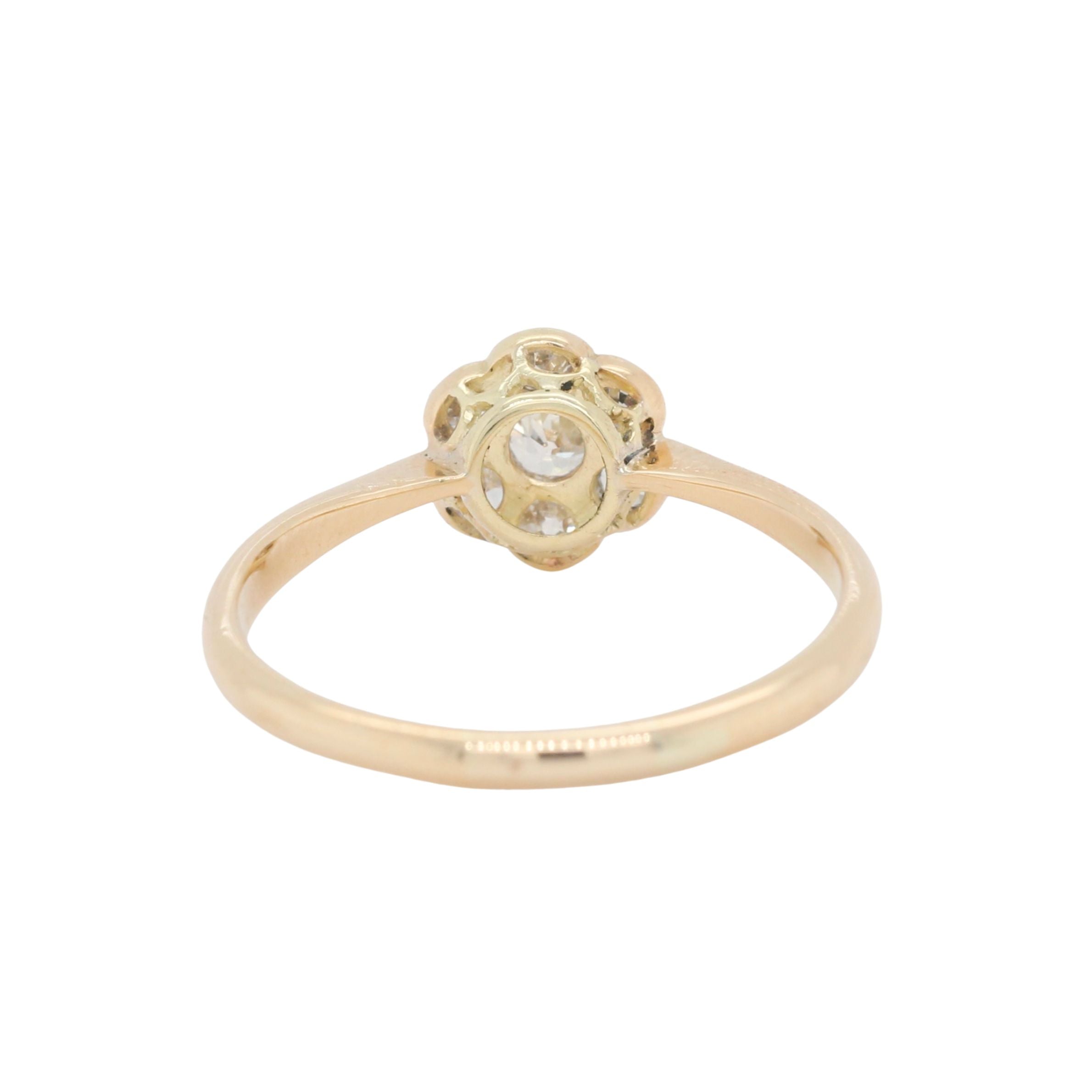 Edwardian Diamond Daisy Cluster Ring-Charlotte Sayers Antique Jewellery