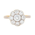 Edwardian Diamond Daisy Cluster Ring-Charlotte Sayers Antique Jewellery