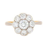 Edwardian Diamond Daisy Cluster Ring-Charlotte Sayers Antique Jewellery