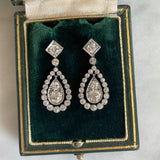 Edwardian Diamond Drop Earrings-Charlotte Sayers Antique Jewellery