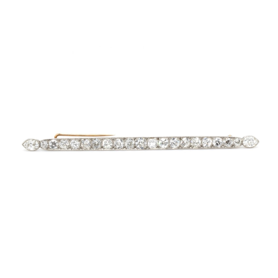 Edwardian Diamond Line Brooch-Charlotte Sayers Antique Jewellery