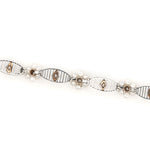 Edwardian Diamond, Pearl and Platinum Bracelet-Charlotte Sayers Antique Jewellery