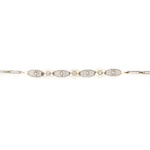 Edwardian Diamond, Pearl and Platinum Bracelet-Charlotte Sayers Antique Jewellery