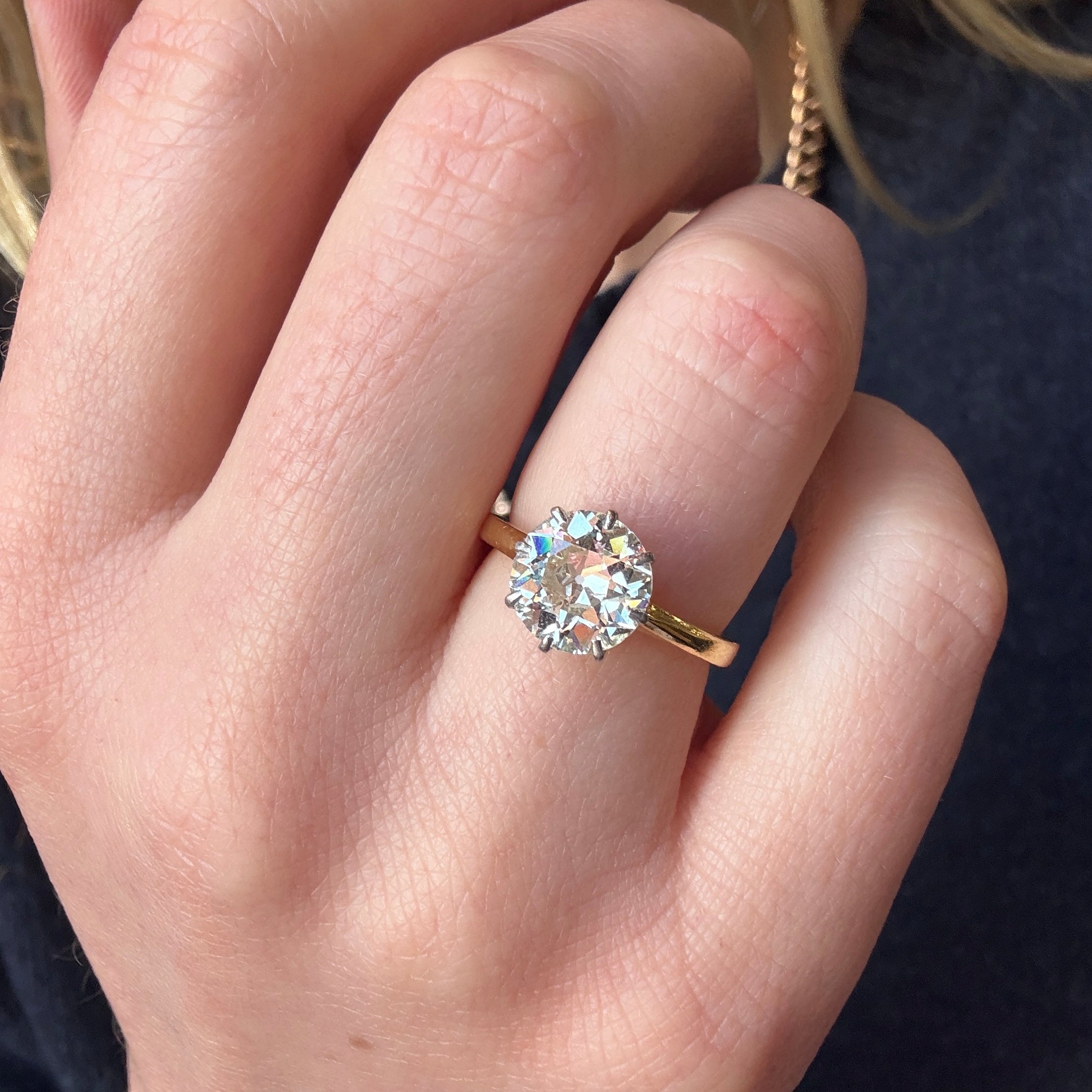 Edwardian Diamond Solitaire Ring-Charlotte Sayers Antique Jewellery