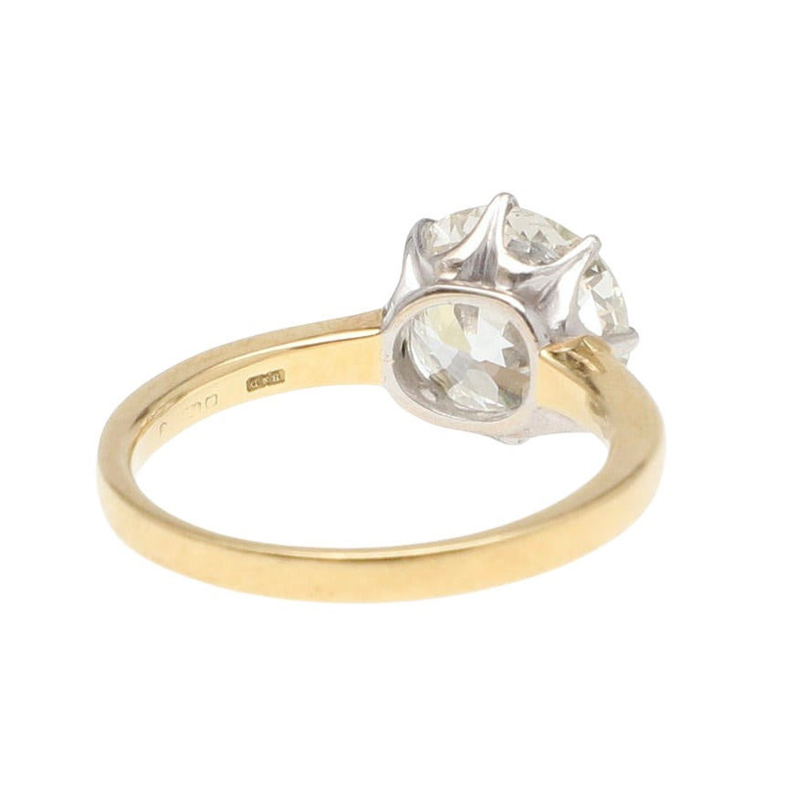 Edwardian Diamond Solitaire Ring-Charlotte Sayers Antique Jewellery