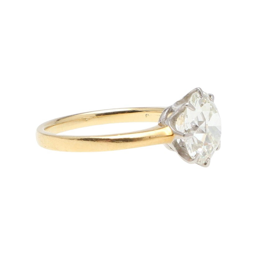 Edwardian Diamond Solitaire Ring-Charlotte Sayers Antique Jewellery