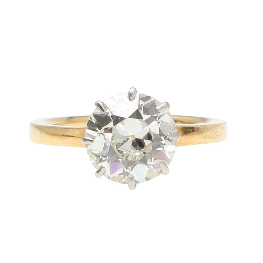Edwardian Diamond Solitaire Ring-Charlotte Sayers Antique Jewellery