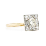 Edwardian Diamond Square Ring-Charlotte Sayers Antique Jewellery