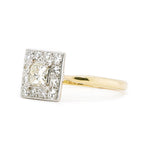 Edwardian Diamond Square Ring-Charlotte Sayers Antique Jewellery