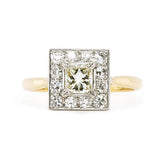 Edwardian Diamond Square Ring-Charlotte Sayers Antique Jewellery