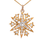 Edwardian Diamond Star Pendant-Charlotte Sayers Antique Jewellery