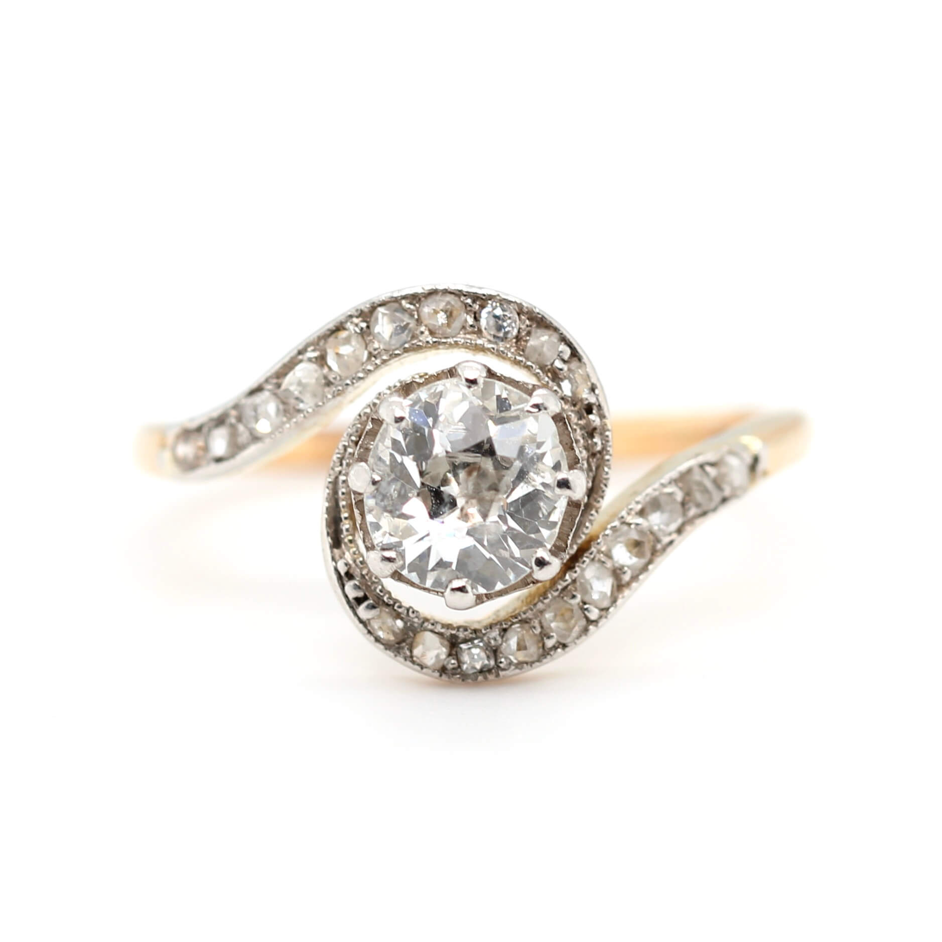 Edwardian Diamond Swirl Ring-Charlotte Sayers Antique Jewellery