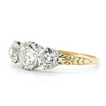 Edwardian Diamond Three Stone Ring-Charlotte Sayers Antique Jewellery