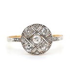 Edwardian Diamond and Platinum Circular Ring-Charlotte Sayers Antique Jewellery