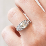 Edwardian Diamond and Platinum Ring-Charlotte Sayers Antique Jewellery