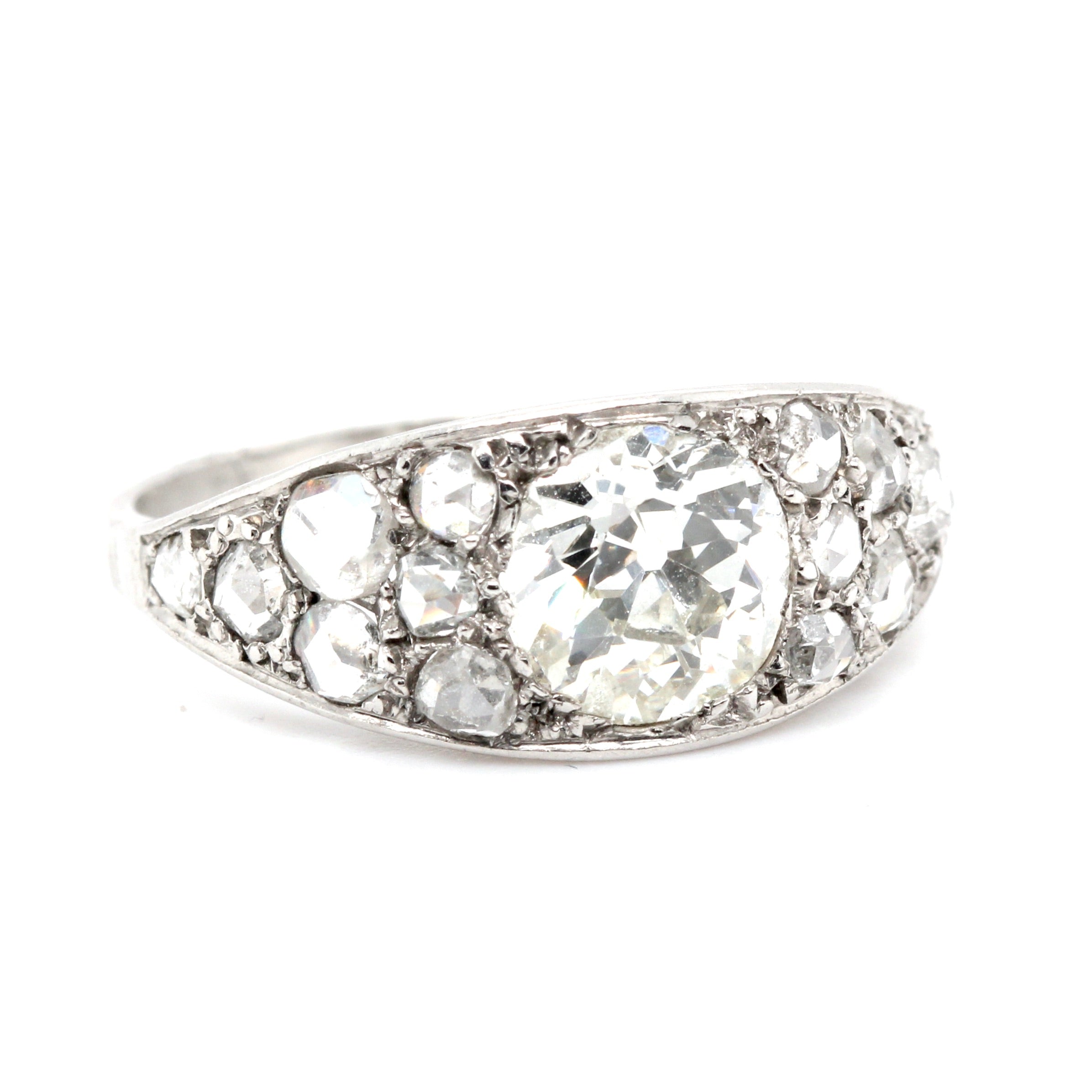 Edwardian Diamond and Platinum Ring-Charlotte Sayers Antique Jewellery