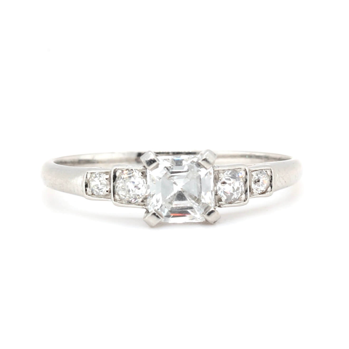 Edwardian Diamond and Platinum Ring-Charlotte Sayers Antique Jewellery