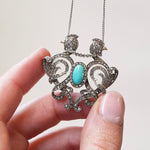 Edwardian Diamond and Turquoise Cockerel Pendant-Charlotte Sayers Antique Jewellery