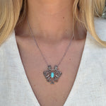 Edwardian Diamond and Turquoise Cockerel Pendant-Charlotte Sayers Antique Jewellery