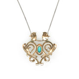 Edwardian Diamond and Turquoise Cockerel Pendant-Charlotte Sayers Antique Jewellery