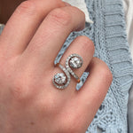 Edwardian Double Tourbillon Old Mine Cut Ring-Charlotte Sayers Antique Jewellery
