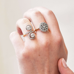 Edwardian Double Tourbillon Old Mine Cut Ring-Charlotte Sayers Antique Jewellery