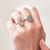 Edwardian Double Tourbillon Old Mine Cut Ring-Charlotte Sayers Antique Jewellery