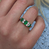 Edwardian Emerald & Diamond Ring-Charlotte Sayers Antique Jewellery