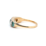 Edwardian Emerald Diamond Ring-Charlotte Sayers Antique Jewellery