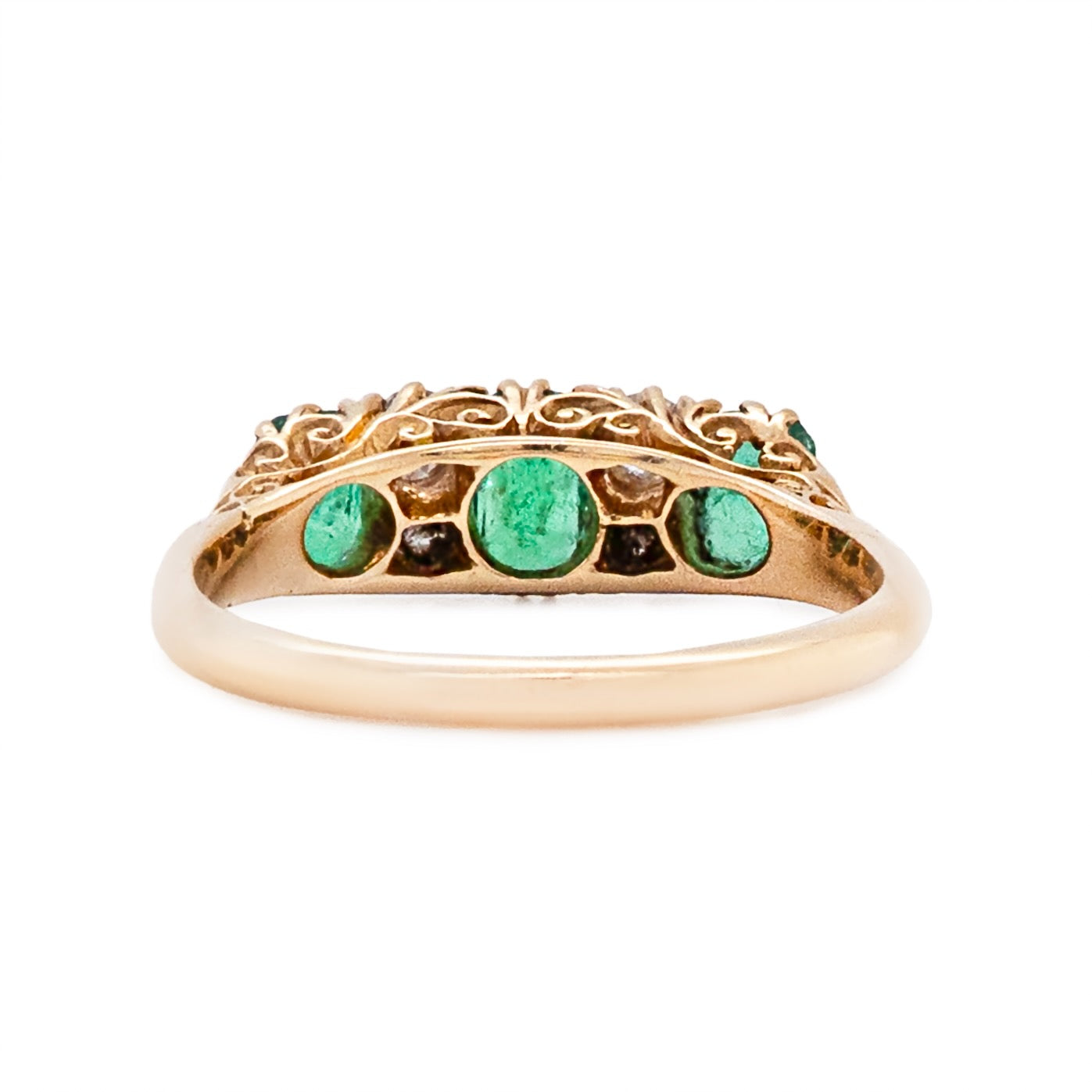 Edwardian Emerald & Diamond Ring-Charlotte Sayers Antique Jewellery