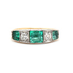 Edwardian Emerald Diamond Ring-Charlotte Sayers Antique Jewellery