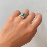 Edwardian Emerald and Diamond Ring-Charlotte Sayers Antique Jewellery