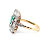 Edwardian Emerald and Diamond Ring-Charlotte Sayers Antique Jewellery