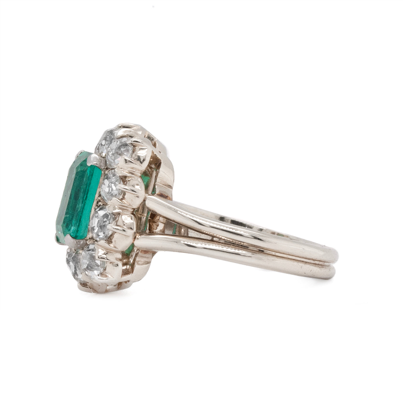 Edwardian Emerald and Diamond Ring-Charlotte Sayers Antique Jewellery