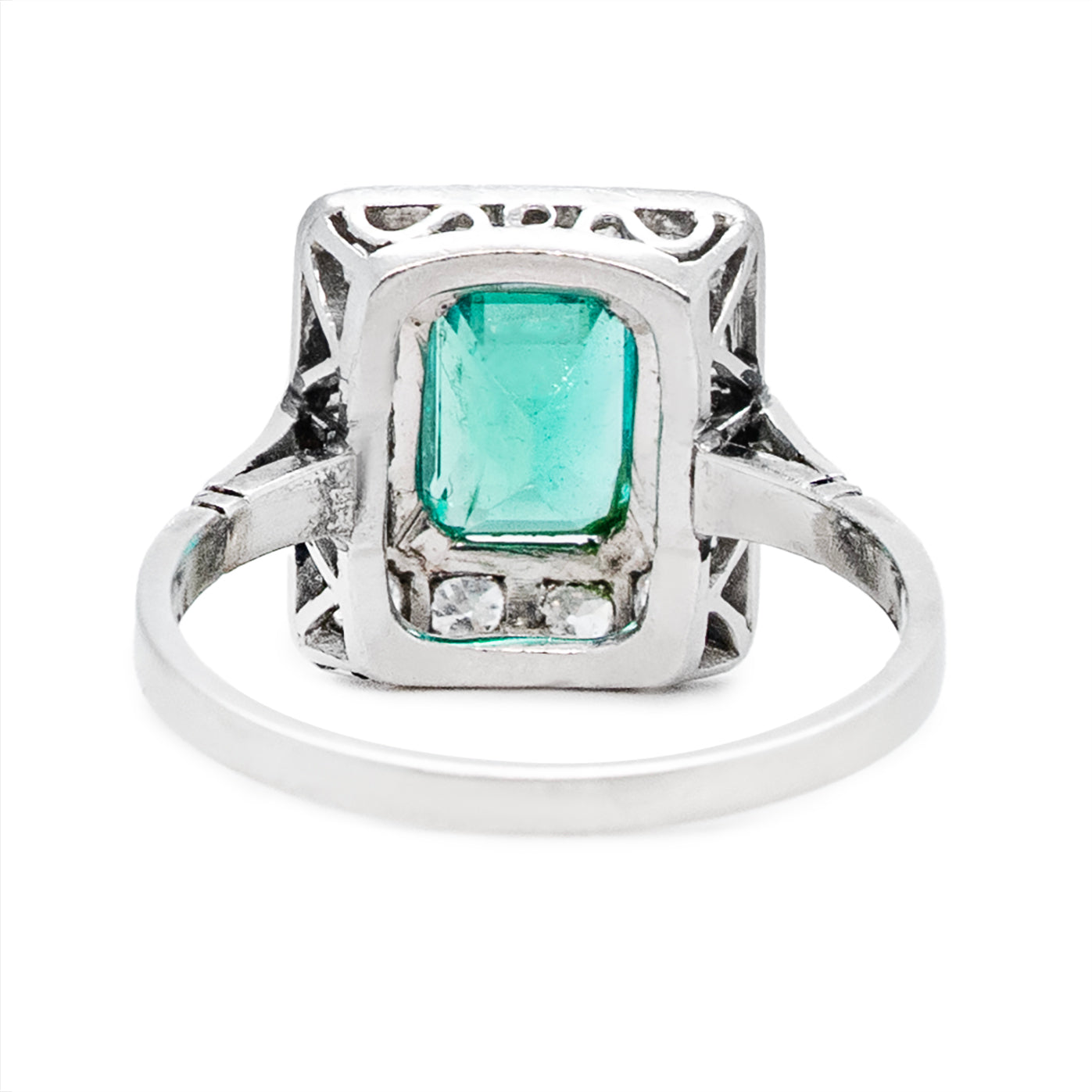 Edwardian Emerald and Diamond Ring-Charlotte Sayers Antique Jewellery