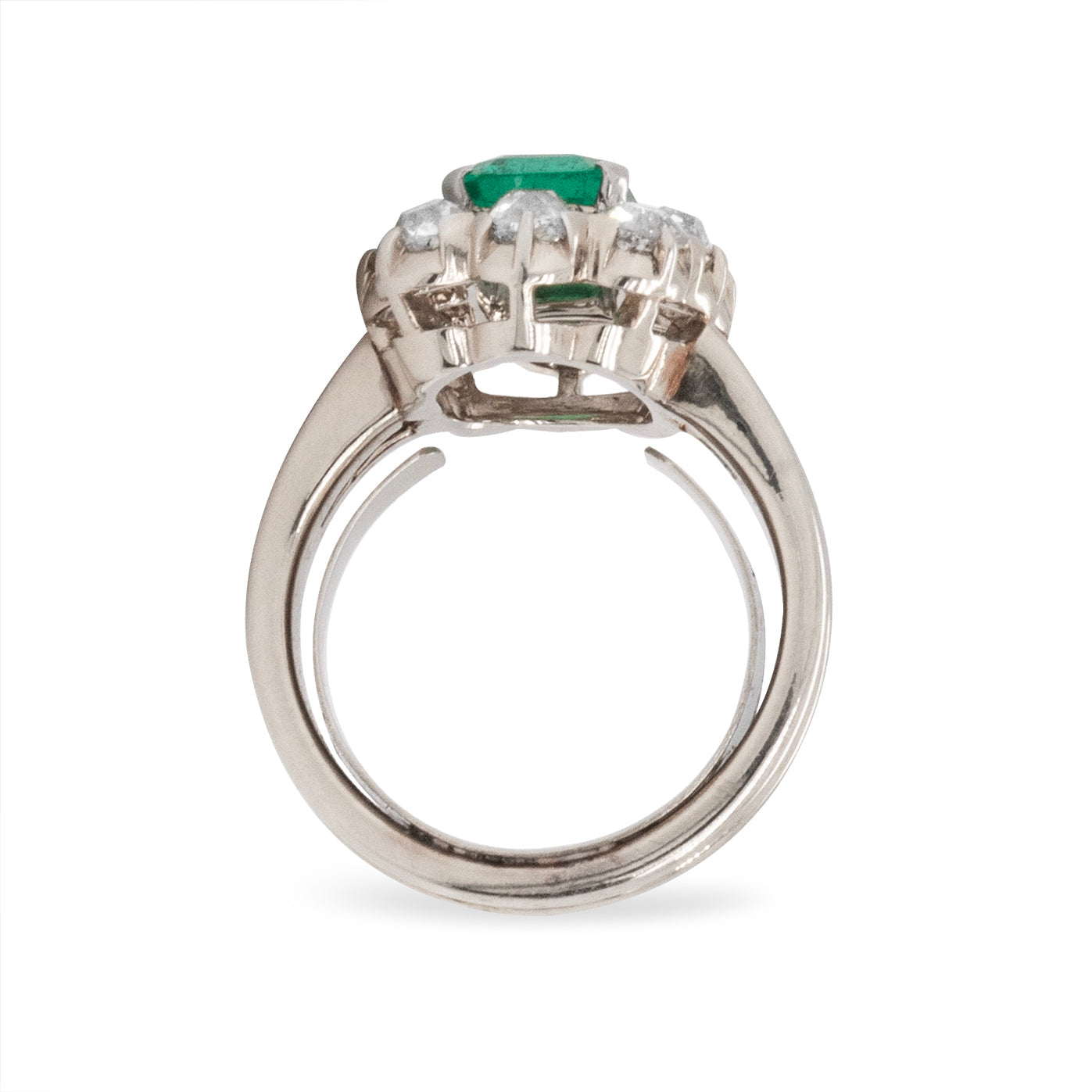 Edwardian Emerald and Diamond Ring-Charlotte Sayers Antique Jewellery