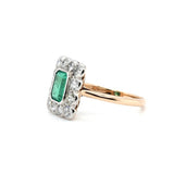 Edwardian Emerald and Diamond Ring-Charlotte Sayers Antique Jewellery